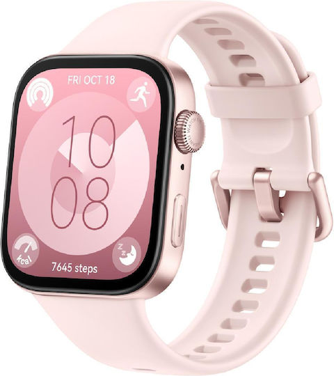 Huawei Watch Fit 3 Aluminium 43mm Waterproof with Heart Rate Monitor (Pink) view 1