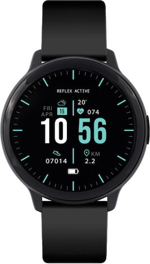 Reflex Active Series 14 45mm Waterproof Smartwatch with Heart Rate Monitor (Black) view 1