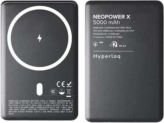 Hyperloq NeoPower X MagSafe 5000mAh 15W Power Delivery Black
