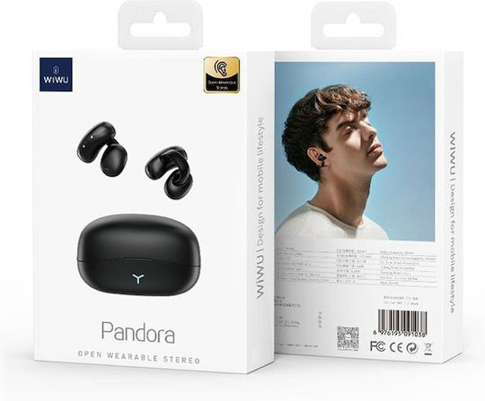 Wiwu Pandora T17 Open Ear Bluetooth Handsfree Earphones with Charging Case Black vue 4