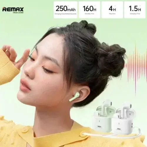 Remax Cozybuds W27 Bluetooth Handsfree Earphones with Charging Case White view 4
