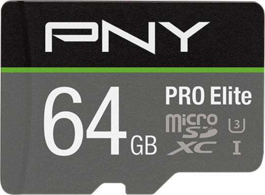 PNY Pro Elite microSDXC 64GB U3 V30 A1 UHS-I Memory Card with Adapter view 1