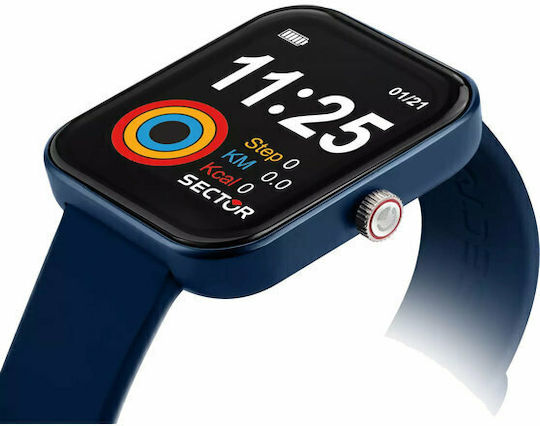 Sector S03 Smartwatch with Heart Rate Monitor (Blue Silicone) vue 2