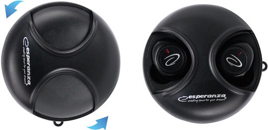 Esperanza EH228K In-ear Bluetooth Handsfree Earphones with Charging Case Black view 4