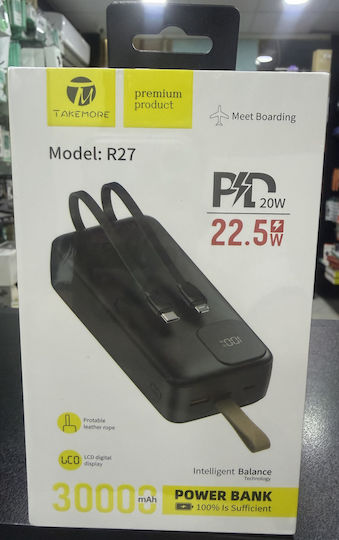 Takemore R27 Power Bank 30000mAh 22.5W Black
