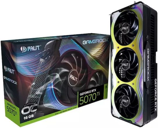Palit GeForce RTX 5070 Ti 16GB GDDR7 GameRock OC Graphics Card vue 2