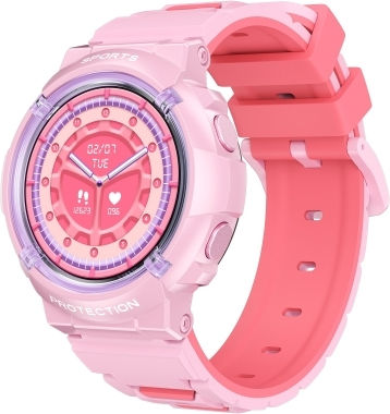 Ht19 1.2 Inch Round Screen Ip68 Children Smart Watch Support Sleep Monitoring Pink