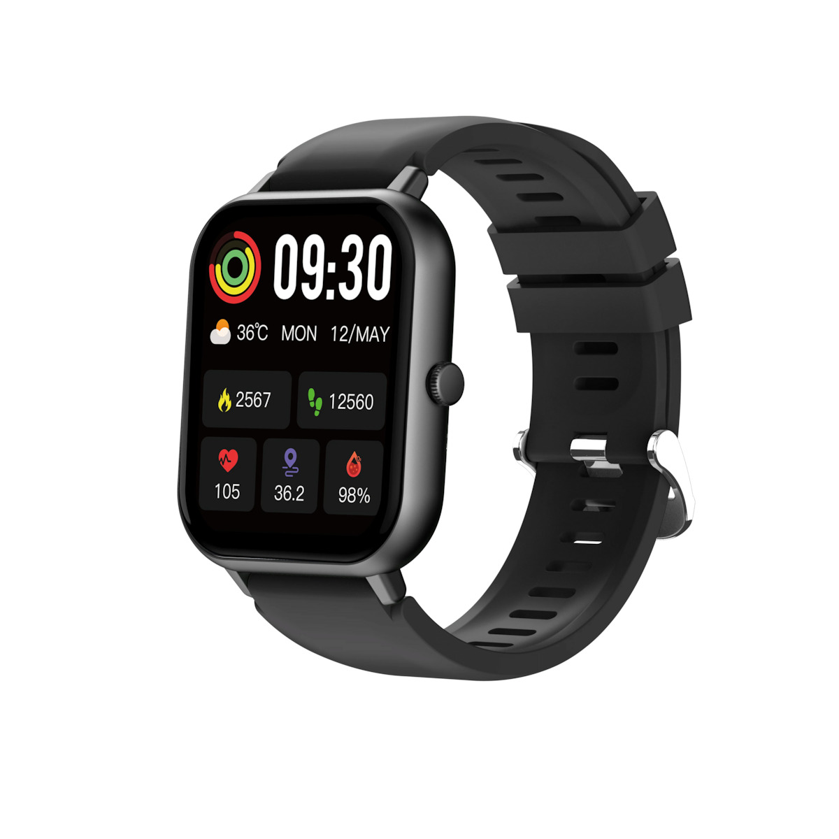 Telefunken Fit Smartwatch with Heart Rate Monitor (Black) view 3