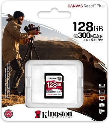 Kingston Canvas React Plus SDXC 128GB Class 10 U3 V90 UHS-II view 3