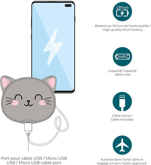 Legami Milano My Super Power 4800mAh Kitty view 3