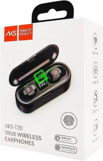 Aks-t20 In-ear Bluetooth Handsfree Earphones with Sweat Resistance and Charging Case Black Ansicht 4