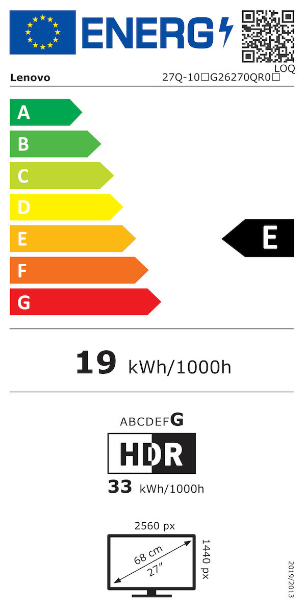 Lenovo LOQ IPS Monitor 27" QHD 2560x1440 180Hz with Response Time 0.5ms GTG view 2