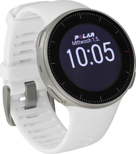 Polar Vantage V Stainless Steel 46mm Waterproof Smartwatch (White) view 3