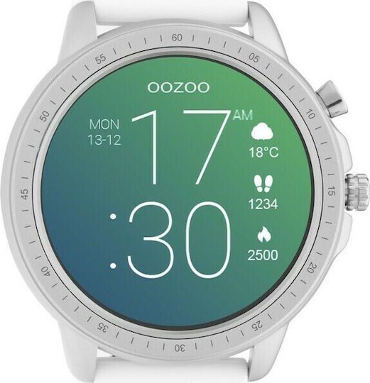 Oozoo Q00310 45mm Smartwatch with Heart Rate Monitor (Silver) view 2