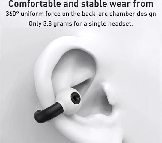 TS-10 Open Ear Bluetooth Handsfree Earphones with Charging Case Black view 3