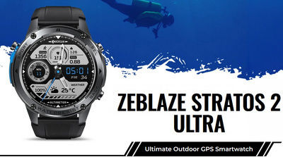 Zeblaze Stratos 2 Ultra Stainless Steel 52mm Waterproof Smartwatch with Heart Rate Monitor (Black) view 7