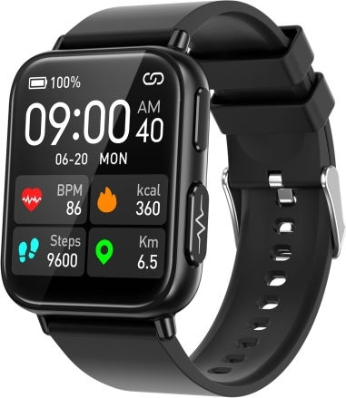 Tk10 1.91 Inch Ip68 Waterproof Silicone Band Smart Watch Supports Ai Medical Diagnosis Blood Oxygen Body Temperature Monitoring Black view 1