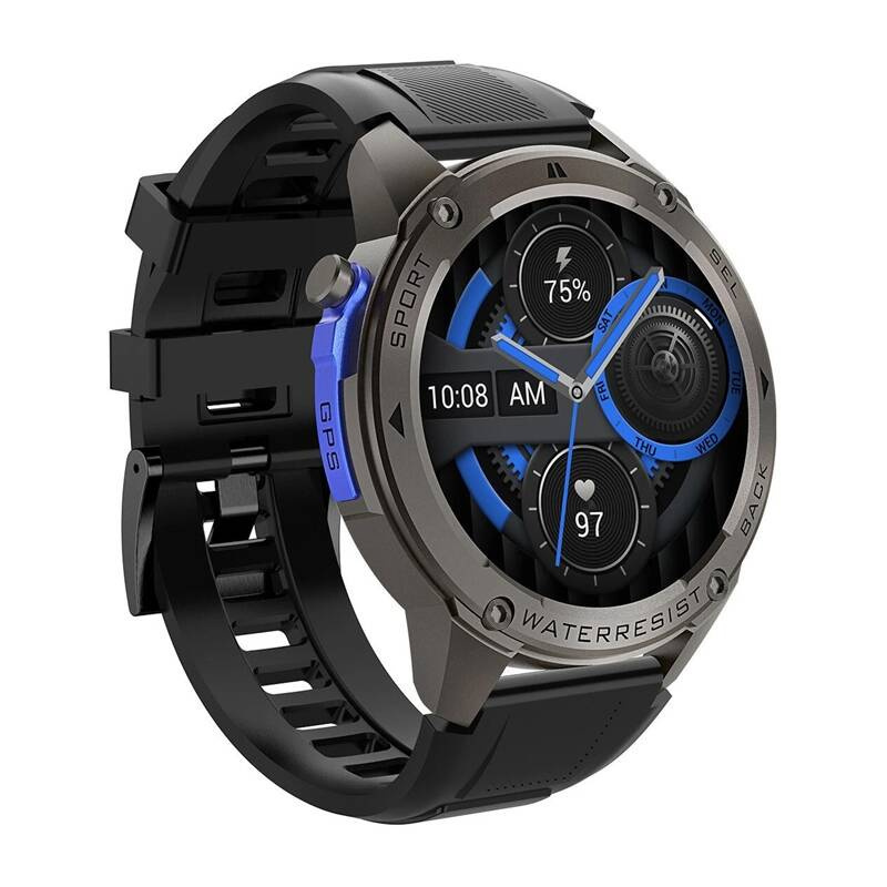 BlitzWolf BW-Voyager1 52mm Waterproof Smartwatch with Heart Rate Monitor (Black) vue 2