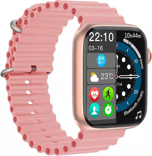 X10 Pro 3 44mm Smartwatch with Heart Rate Monitor (Pink)