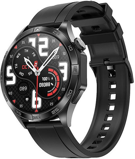 NO.1 DT5 Mate Smartwatch with Heart Rate Monitor (Black Case / Black Silicone Strap)