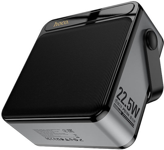 Hoco J161 Power Bank 80000mAh 22.5W with 2 USB-A Ports and USB-C Power Delivery Port Black vue 5