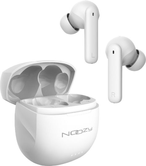 Noozy BH50 In-ear Bluetooth Handsfree Earphones with Charging Case White view 2