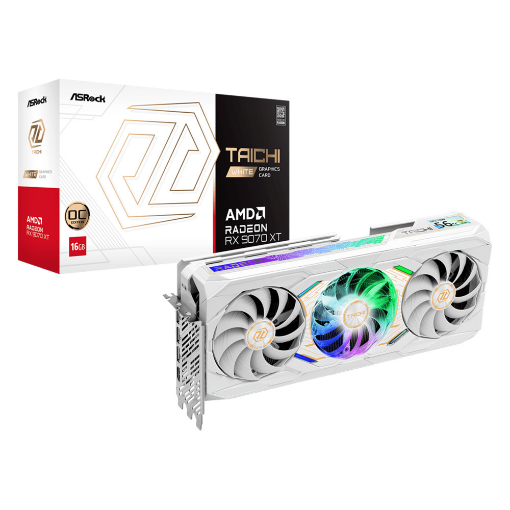 ASRock Radeon RX 9070 XT 16GB GDDR6 Taichi White OC Graphics Card 90-GA5YZZ-00UANZ view 2