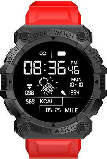 FD68S Smartwatch with Heart Rate Monitor (Red)