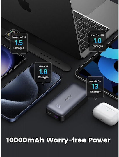 Ugreen PB502 Power Bank 10000mAh 30W with USB-A Port and USB-C Port Power Delivery / Quick Charge 3.0 Gray view 4