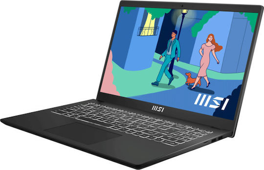 MSI Modern 15 B12MO 15.6" IPS FHD (i7-1255U/16GB/512GB SSD/No OS) Classic Black (UK Keyboard) view 3