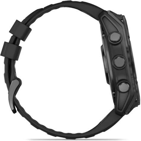 Garmin Fenix 8 Stainless Steel 51mm Waterproof Smartwatch with Heart Rate Monitor (Slate Grey With Black Silicone Band) view 3