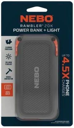 Nebo Rambler Power Bank 20000mAh with USB-A Port and USB-C Port Black view 3