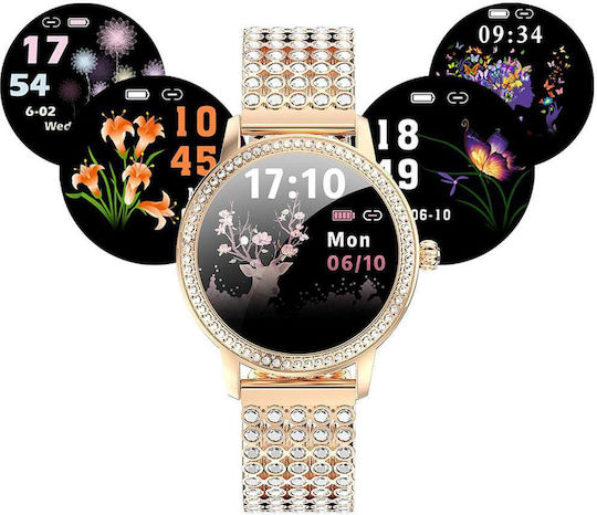 Kingwear LW20 PRO Stainless Steel Smartwatch with SIM and Heart Rate Monitor (Gold) view 2