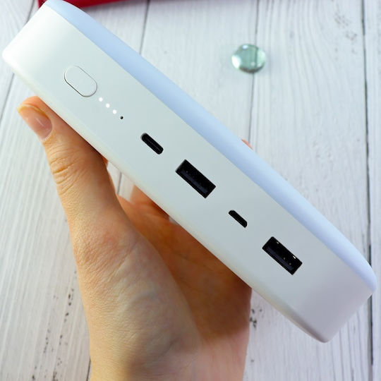Borofone DBT07 Lighting Power Bank 10000mAh with 2 USB-A Ports White vue 5