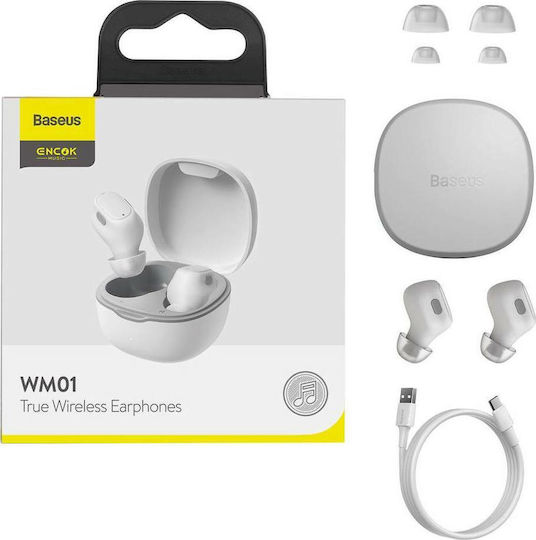 Baseus WM01 In-ear Bluetooth Handsfree Earphones with Charging Case White — вид 7
