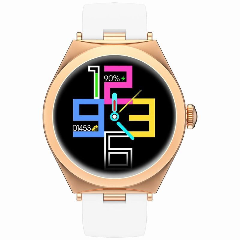 Smartwatch Gravity Rose Gold White Gt25-4 vue 5
