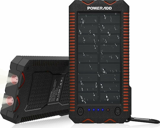 Poweradd Apollo 2 Solar Power Bank 12000mAh 18W with 2 USB-A Ports Black