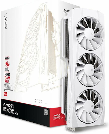 XFX Radeon RX 9070 XT 16GB GDDR6 Quicksilver White Graphics Card view 1