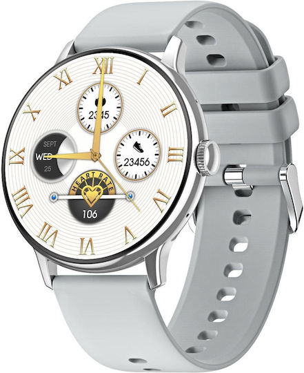 CY500 Smartwatch with Heart Rate Monitor (Silver)
