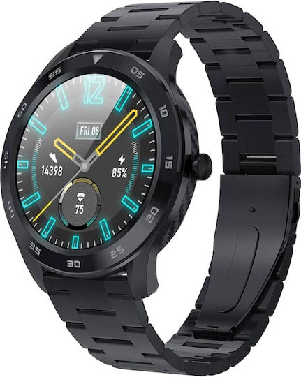 Digital Fit Smartwatch Fitness Bracelet Call App Notifications Heart Rate Monitoring Blood Pressure Pedometer Sleep Monitoring Physical Activity Monitoring Gyroscope Metal Bracelet Black Silicone Bracelet view 1