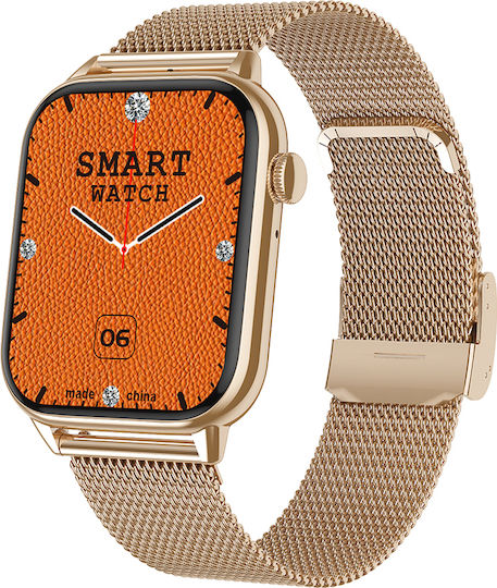 Smartwatch Star Collection Idealstore 1.85 Inch Touch Screen Nfc Call Message Bluetooth Pickup Heart Rate Sleep Monitoring Built-in Speaker Microphone Ip67 Alarm Android-ios Gold Metal