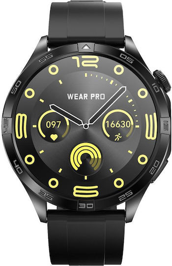 NO.1 DT5 Mate Smartwatch with Heart Rate Monitor (Black Case / Black Silicone Strap) view 3