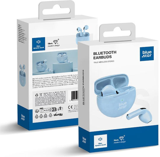 Blue Star TX3 Earbud Bluetooth Handsfree Headphones with Charging Case Blue view 4