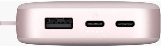 Fresh 'n Rebel Power Bank 18000mAh 20W with USB-A Port and 2 USB-C Ports Power Delivery Smokey Pink view 3