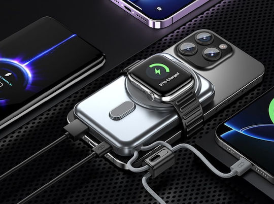 Power Bank 10000mAh 15W With USB-A Output Port And USB-C Output Port Quick Charge 3.0 Silver view 6