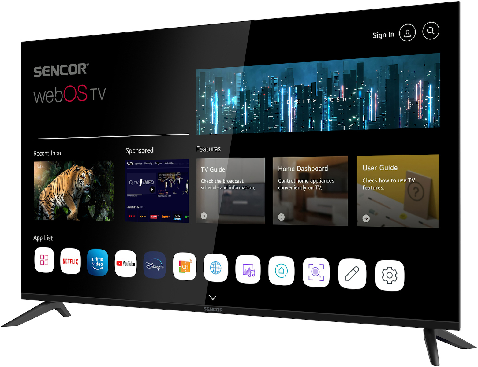 Sencor Smart TV 55" 4K UHD LED SLE 55US804B HDR (2025) view 2