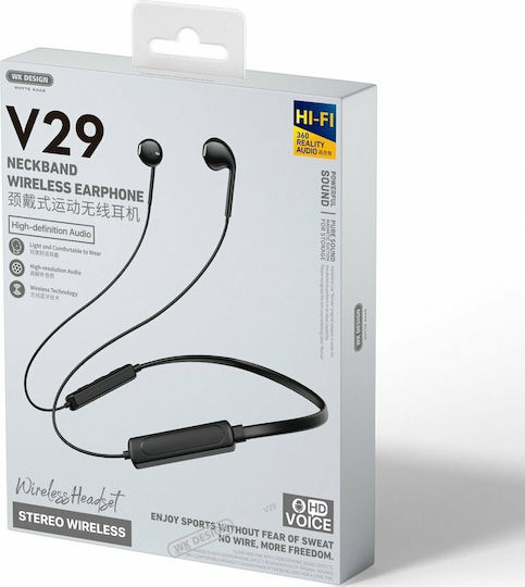 WK V29 Earbud Bluetooth Handsfree Earphones Black view 2