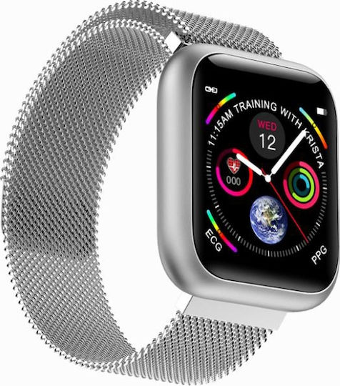 F11 Smartwatch with Heart Rate Monitor (Silver) vue 2