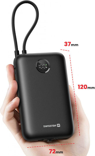 Swissten Voltbox Power Bank 30000mAh 35W with USB-A Port and USB-C Power Delivery Port Black view 4