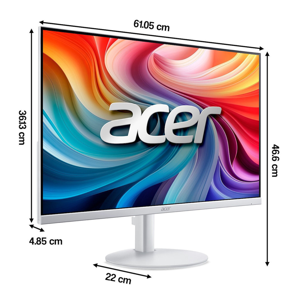 Acer SA273P1 IPS HDR Monitor 27" FHD 1920x1080 White view 3